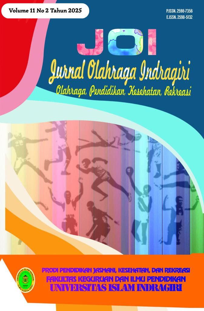 					View Vol. 12 No. 2 (2025): JOI (Jurnal Olahraga Indragiri): Olahraga, Pendidikan , Kesehatan, Rekreasi
				