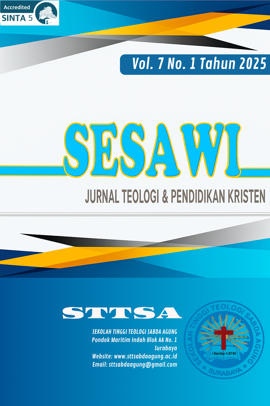 					View Vol. 7 No. 1 (2025): SESAWI: Jurnal Teologi dan Pendidikan Kristen
				